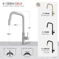 thumbnail image 6 of Single Handle Brushed Stainless Steel Touchless Pull-Down Kitchen Faucet, 6 of 13