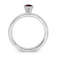 thumbnail image 3 of Sterling Silver Stackable Expressions High 4mm Round Created Ruby Ring - .32 cwt - Size 6, 3 of 4