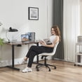 thumbnail image 5 of YOUNIKE Modern Office Chair with Wheels Adjustable Ergonomic Desk Task Chair in Mid-Back White PU Design, 5 of 8