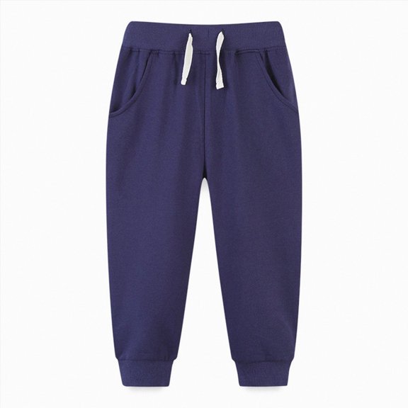 TOWED22 Toddler Boys Girls Sweatpants Toddler Boys Kids Joggers Pants with Pocket Drawstring Athletic Clothes,Navy,18-24 M