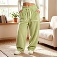 thumbnail image 2 of LIaqionyy Girls Fleece Pants Fuzzy Elastic Waist Baggy Sweatpants Soft Wide Leg Casual Loungewear with Pockets, 2 of 7