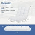 thumbnail image 3 of Costway Adjustable 14-Position Floor Chair Folding Lazy Gaming Sofa Chair Cushioned New White, 3 of 10