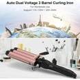 thumbnail image 4 of DAN Technology 3 Barrel Hair Curling Iron,Dual Voltage 1 inch Ceramic Hair Waver Hair Crimper Fast Heat,Rose gold, 4 of 7
