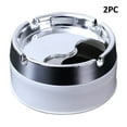 thumbnail image 2 of Windproof Outdoor Ashtray Set of 2 with Rotating Lid Round Sealed Metal Ashtrays Smoke Containment for Garden Patio Office and Outdoor Use Final Markdowns & Closeout Offers, 2 of 2