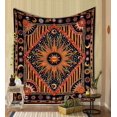 thumbnail image 3 of THE ART BOX Orange Hippie Mandala Sun Moon Burning Sun Psychedelic Trippy Tapestry for Bedroom Celestial Busning Sun Tapestry Bohemian Wall Hanging Planet Tapestry, 3 of 5