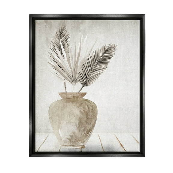 Stupell Industries Rustic Botanical Fronds Botanical & Floral Painting Black Floater Framed Canvas Art Print Wall Art, 17 x 21
