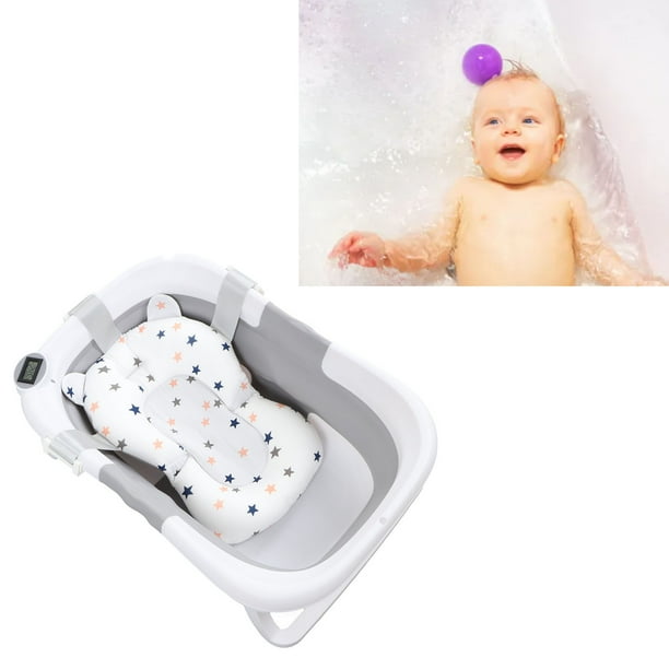 Bañera Plegable Para Bebés, Bañera para recién nacidos y Niños Pequeños Con COJÍn BLANDO Y TERMOTRO, BAÑERA DE VIJE ANTIRESLIZANTE PORTÁL