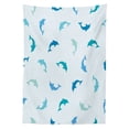 thumbnail image 3 of Ambesonne Turquoise Tablecloth Rectangular Table Cover, Jumping Mammals, 52"x70", Turquoise Blue Navy, 3 of 4