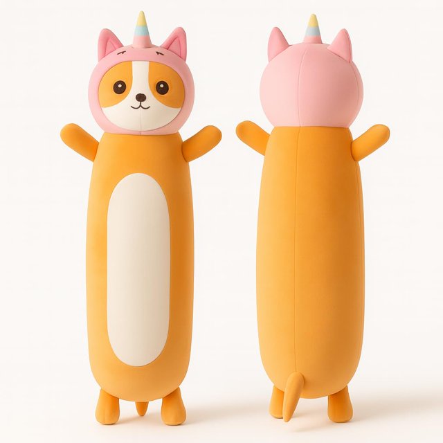 Pelúcia de Brinquedo HAIJUNYA 91 cm Cão Unicórnio Kawaii Almofada de Corpo