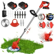 36V Cordless 3-in-1 Lawn Mower/Weed Trimmer, 18K RPM, 2 Batteries, Adjustable Head, Lightweight 5.2lbs, Cuts Grass/Shrubs/Branches