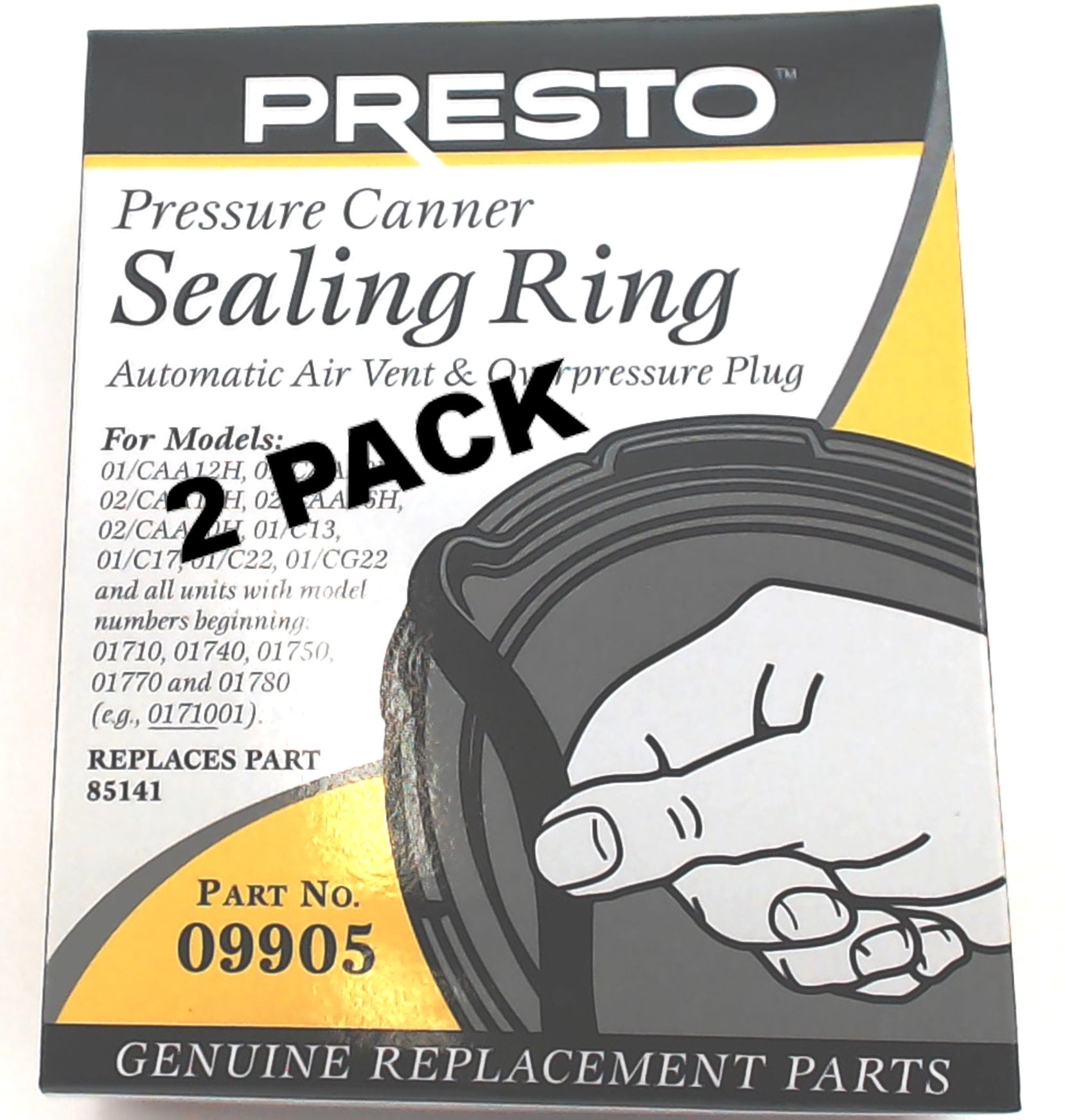 2 Pack Sealing Ring & Over Pressure Plug for Presto Pressure Cooker 