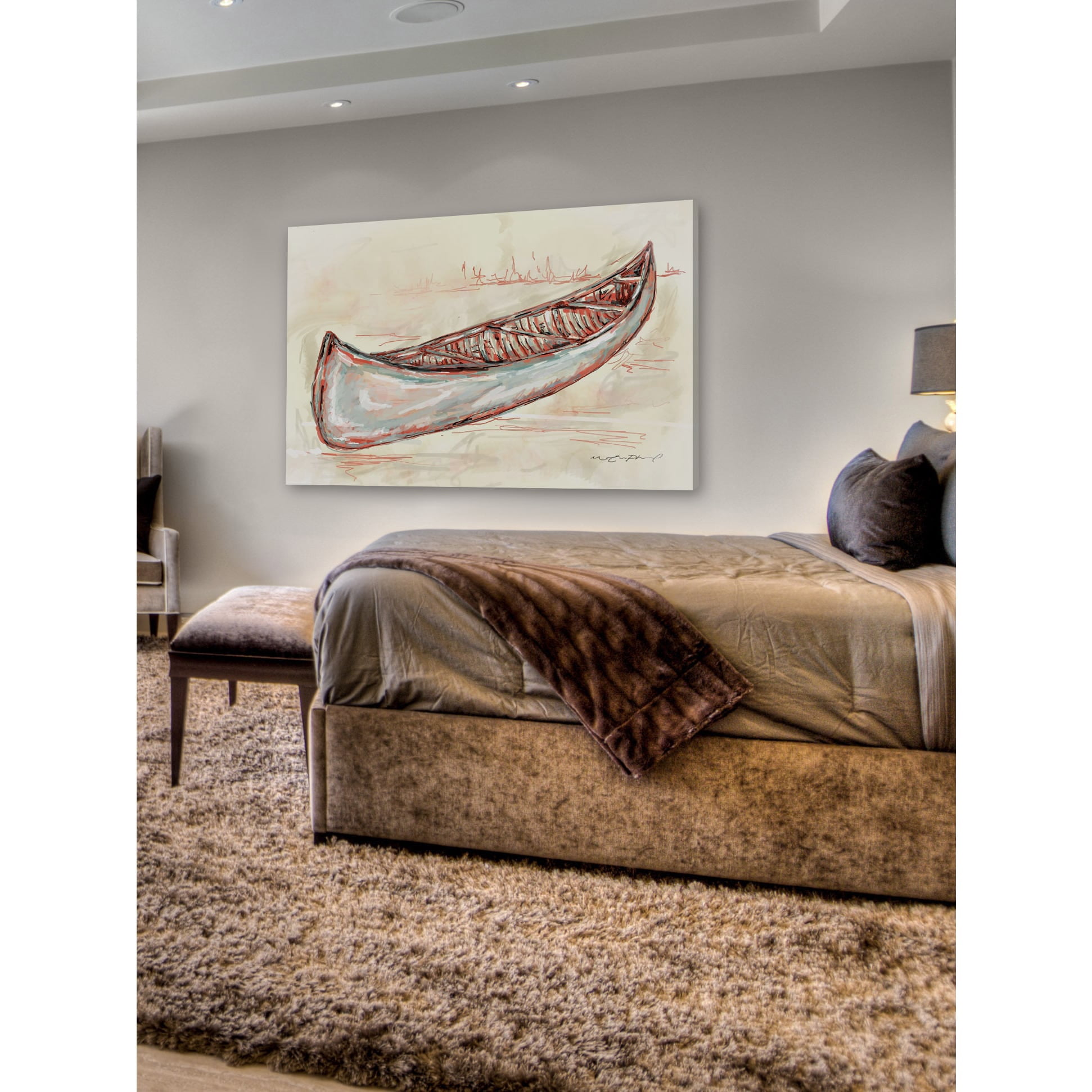 Marmont Hill "Canot 2e Travail" by Marie-Eve Pharand Painting Print on Wrapped Canvas
