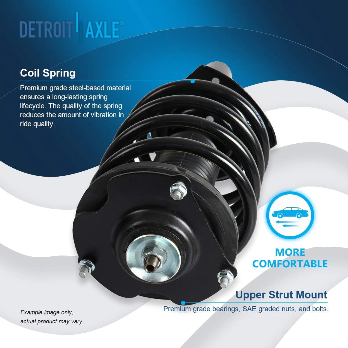 Detroit Axle - Front 16pc Suspension Kit 1996-2007 Ford Taurus Mercury Sable Sedan, 2 Struts Assembly 2 Lower Ball Joints 4 Sway Bars Front & Rear 4 Outer and Inner Tie Rods 2 Boots Replacement