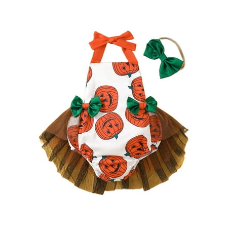 

Rovga Baby Girl Clothes Kids Toddler Spring Floral Print Sleeveless Halloween Romper Bodysuit Hair Band Outfits Clothes Leisure Homewear Red 0-3 Months