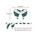 thumbnail image 3 of INSPIRAR CHIC Corbatas de moño preatadas de rayas gruesas para hombres, corbatas de satén ajustables para bodas formales en verde y blanco, 3 of 4