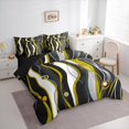 thumbnail image 4 of Manfei Geometric Line Circle 7-Piece Twin Bedding Sets,Polka Dot Striped Bedding Comforter Set,Yellow Gray Black Sheet Sets For Boys,Ultra Soft Home Decor Reversible, 4 of 9