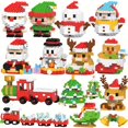 thumbnail image 1 of Christmas Tree Train Santa Claus Model Building Blocks, Elk Elves Snowman Mini Bricks, Xmas Gifts Toys, 1 of 5