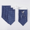 thumbnail image 2 of THD Monie Navy Square Napkins, Elegant Jacquard Fabric Dining Napkins, Advanced Water Resistance, Geometric Lattice Pattern - Navy (Set of 4, 20 x 20 inch), 2 of 5