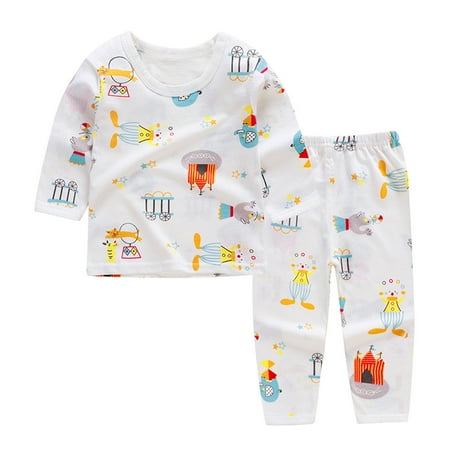 

EHTMSAK Infant Baby Toddler Children Girl Cartoon Print T Shirts and Pants Set Long Sleeve Outfits Clothing Set Orange 6M-6Y 110
