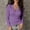 Purple, variant on LRGSHF Women Ruched Wrap Long Sleeve Tee, V‑Neck Slim‑Fit Casual Blouse for Fall Daily Wear