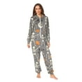thumbnail image 2 of FORMRS Onesies Pajama for Adults Unisex Hoodie Winter Jumpsuit One Piece Sleepwear, Sizes S-2XL, Gray Halloween Skeleton, 2 of 7
