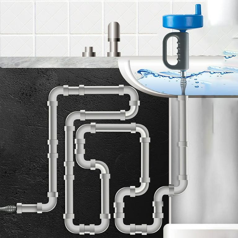 Drain Clog Remover Hair Drain Cleaner Tool Drain Opener for Water Pipe  Bathroom Tub Toilet - Blue / 10m Length Wholesale
