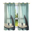 thumbnail image 6 of Yayeee Window Curtains Set of 2 for Living Room Light Filtering 63"x42", Black Cat, 6 of 7