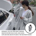 thumbnail image 4 of Qarigey Suéter abrigo maduro nuevo Simple todo-fósforo cárdigan corto de punta abierta de punto perezoso suelto Corea Agendaigan grueso Prendas para la parte del cuerpo Gris, Gris Espesar> XL XL, 4 of 6