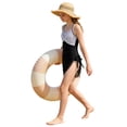 thumbnail image 2 of FASHOFT Girls Swimsuit Ruched Adjustable Straps One Piece Bathing Suit with Cover up Skirt for Beach Poor Girls' Swimwear Black 9-10 Years, 2 of 6