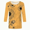 thumbnail image 3 of Towmus Women's 3/4 Sleeve Summer Tops Plus Size T Shirts Loose Fit Crew Neck Casual Tops Summer Sunflower Print Shirts Elbow Length Graphic Tees, 3 of 5