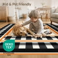 thumbnail image 4 of ODIKA 8'x10' Washable Area Rug Halloween Plaid Pumpkin Striped Border Door Doormat Layering for Living Room, Under Sectional, Family , Durable, Non-Slip, 4 of 7