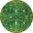 thumbnail image 1 of Ahgly Company Indoor Round Oriental Green Traditional Area Rugs, 7' Round, 1 of 4