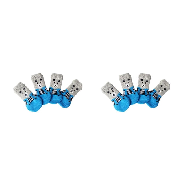 Methold 4 Uds calcetines para perros Control de tracción calzado para perros de dibujos animados Protector de pata cálido pequeño mediano 7.5x3x1 cm 1 2piezas