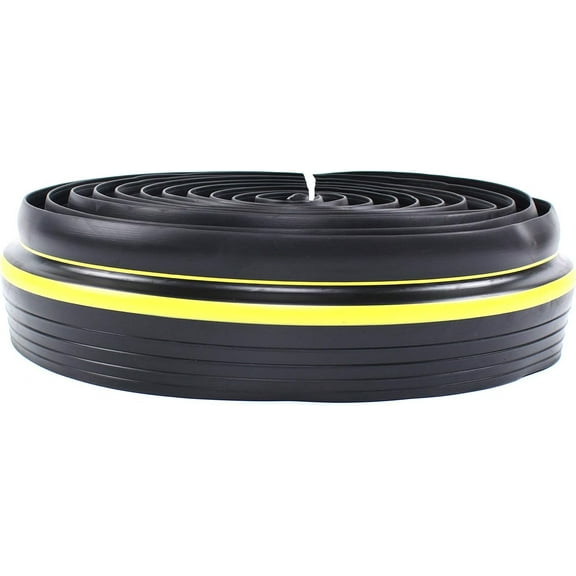 Miumaeov 20ft Garage Sealing Rubber Strip 3" Width Weatherproof Door Threshold Seal Strip Universal PVC Seal Strip with Yellow Lines