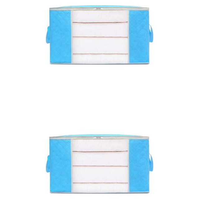 Destyer Sturdy And Durable Storage Bag Clothes And Fresh With Confidence Large Capacity Clothes Storage Bag Organizer With Zips azure green L 2Set