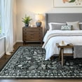 thumbnail image 3 of Moynesa 5'x7' Washable Rugs for Living Room, Black Botanical Floral Large Rugs for Bedroom Non-Slip Soft Modern Natural Rugs for Dining Room, Stain Resistant Accent Carpet for Dorm Apartment, 3 of 7
