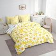 thumbnail image 3 of Feelyou Yellow Groovy Flower Bedding Comforter Set 7pcs for Girls, Rustic Daisy Floral Queen Bedding Sets, Vibrant Plant Reversible Queen Sheet Sets, Luxury Bedroom Decor, 3 of 7