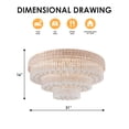 thumbnail image 3 of 32" Crystal Gold Ceiling-Light Flush Mount with Remote Control, Modern Crystal Raindrop Chandeliers for Bedroom Hallway Dinning and Living Rooms-Round, 3 of 10