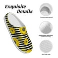 thumbnail image 5 of Fotbe Sunflowers On Black And White Stripes Pattern Women's Fuzzy Curly Fur Memory Foam Loafer Slippers Indoor Outdoor Slippers Winter Home Shoes-35/36, 5 of 7