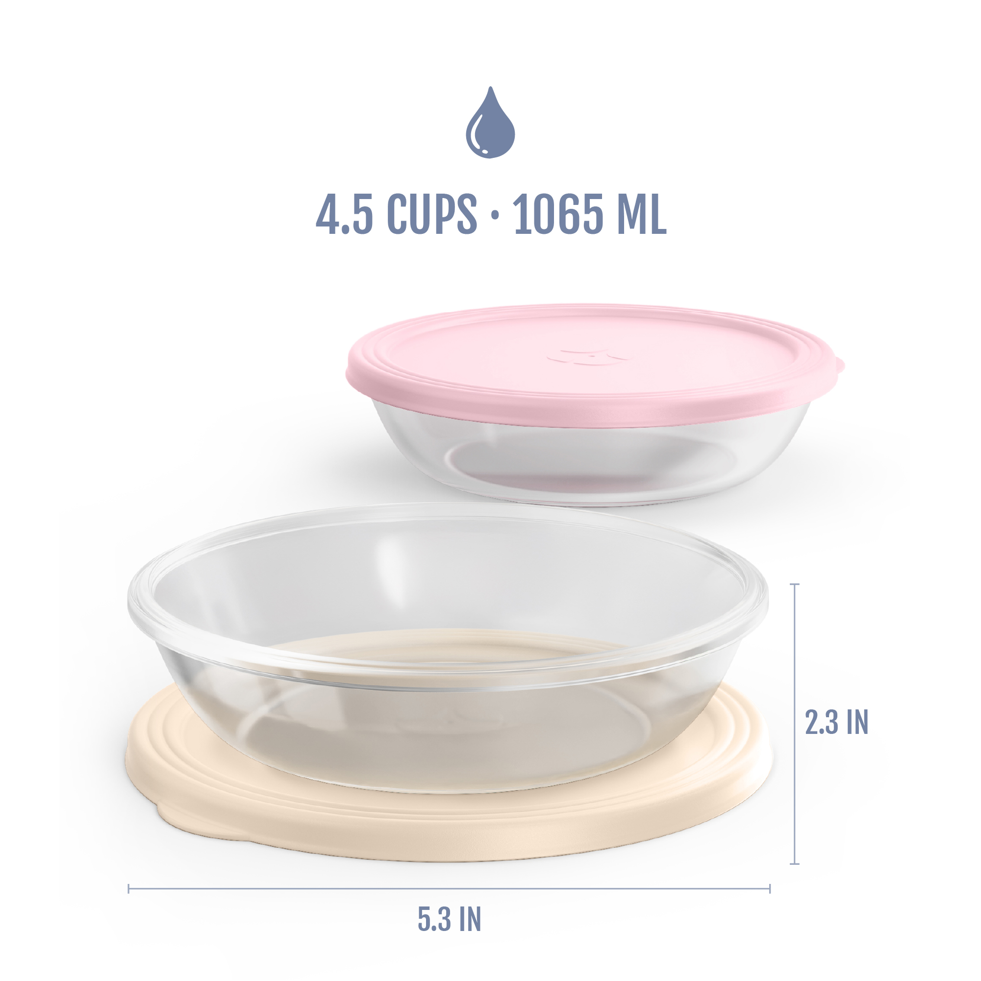 Ello Everyday 4.5 Cup Shallow Bowl 4 Piece Meal Prep Set -Preppy Blooms color