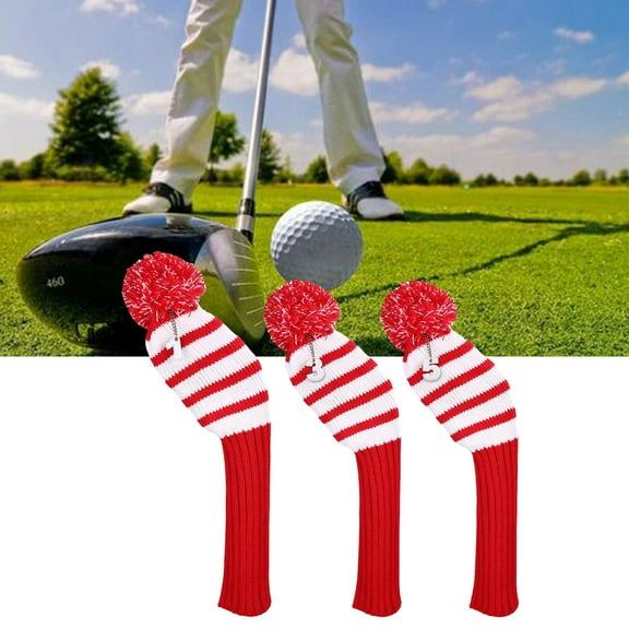 3Pcs Knitted Golf Club Head Covers Set Golf covers for head with Number Tags Wood Golfer Gifts