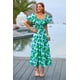 thumbnail image 5 of Vestido PRETTYGARDEN de Primavera, Cuello Cuadrado, Manga Abullonada, Midi, Talla XL, 5 of 5