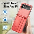 thumbnail image 4 of Z Flip 2 Case, Galaxy Flip 2/1 Wallet Case, Allytech Premium PU Leather Protection Wallet Case with Cards Holders Shoulder Strap Phone Cover Case for Samsung Galaxy Z Flip 1 2 - Red, 4 of 6
