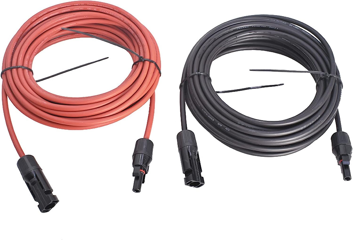 Handdo 15FT Solar Panel Extension Cable Wire with Male and Female Connector Black and Red 12AWG
