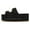Black, variant on YDN Women Double Buckle Strap Mid Heeled Mules Rivets Platform Slip On Open Toe Slippers Shopping Prom Dressy Shoes Size 7 Black