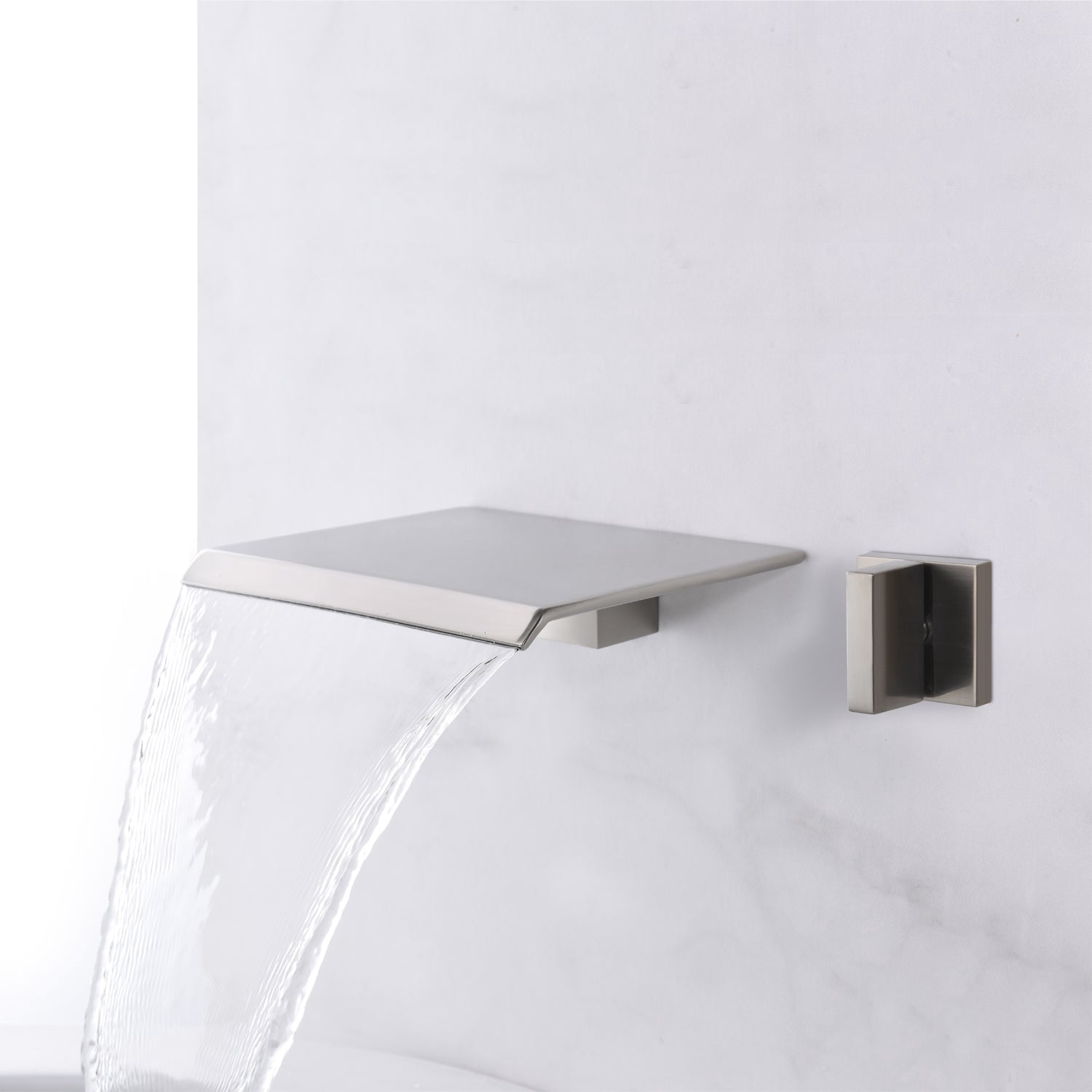 sumerain Waterfall Tub Faucet Wall Mount Bathtub Faucet with Hand Shower Chrome Finish, High Flow Rate