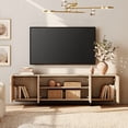 thumbnail image 3 of WAMPAT Modern TV Stand and Sideboard Buffet Cabinets Set of 2, Entertainment Center with 4 Door Closed Storage and Wood Legs, Multifunctional Cabinet Storage Cabinet for Living Room, Light Oak, 3 of 15