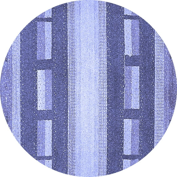 Ahgly Company Indoor Round Abstract Blue Modern Area Rugs, 5' Round