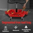 thumbnail image 4 of Tabouret d'Atelier Roulant, Tabouret de Mécanicien avec Dossier Court Chaise de Mécanicien Roulettes Durables Siège de Garage Roulant, Grand Plateau à Outils, Hauteur Réglable, Pivotement à 360°, Capacité de 300 Lb, Garage Robuste, Atelier, 4 of 5