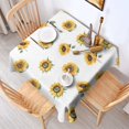 thumbnail image 2 of White Green Leaf Sunflower Pattern Square Tablecloth,Waterproof Square Table Cover,Wipeable Spillproof Washable Table Cover for Home Kitchen Party Decor 42"X42"(107x107cm), 2 of 6